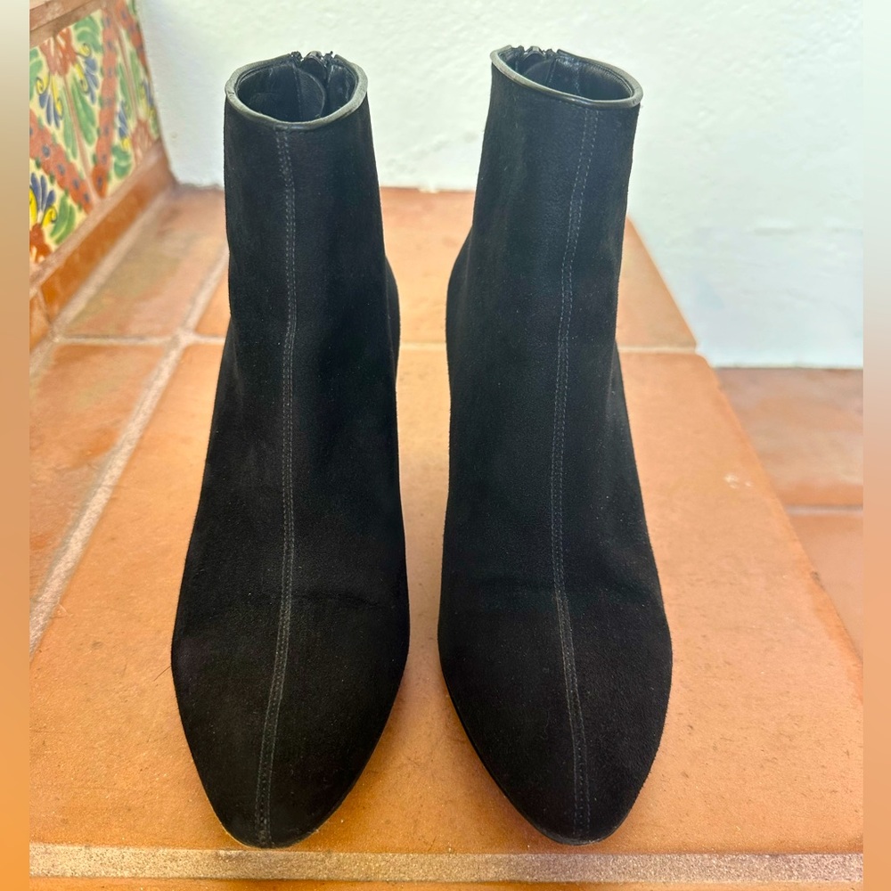 Brian Atwood Black Suede Ankle Booties Size 36.5